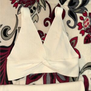 Kaesha Twist Front Knit Top - Bone XXS